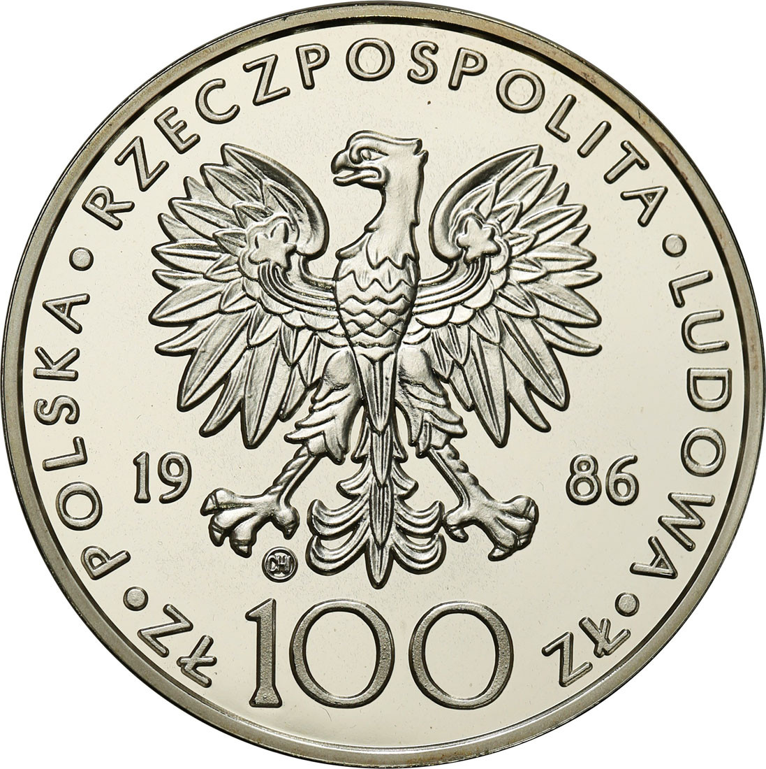PRL. 100 złotych 1986 Jan Paweł II, stempel lustrzany - RZADKIE